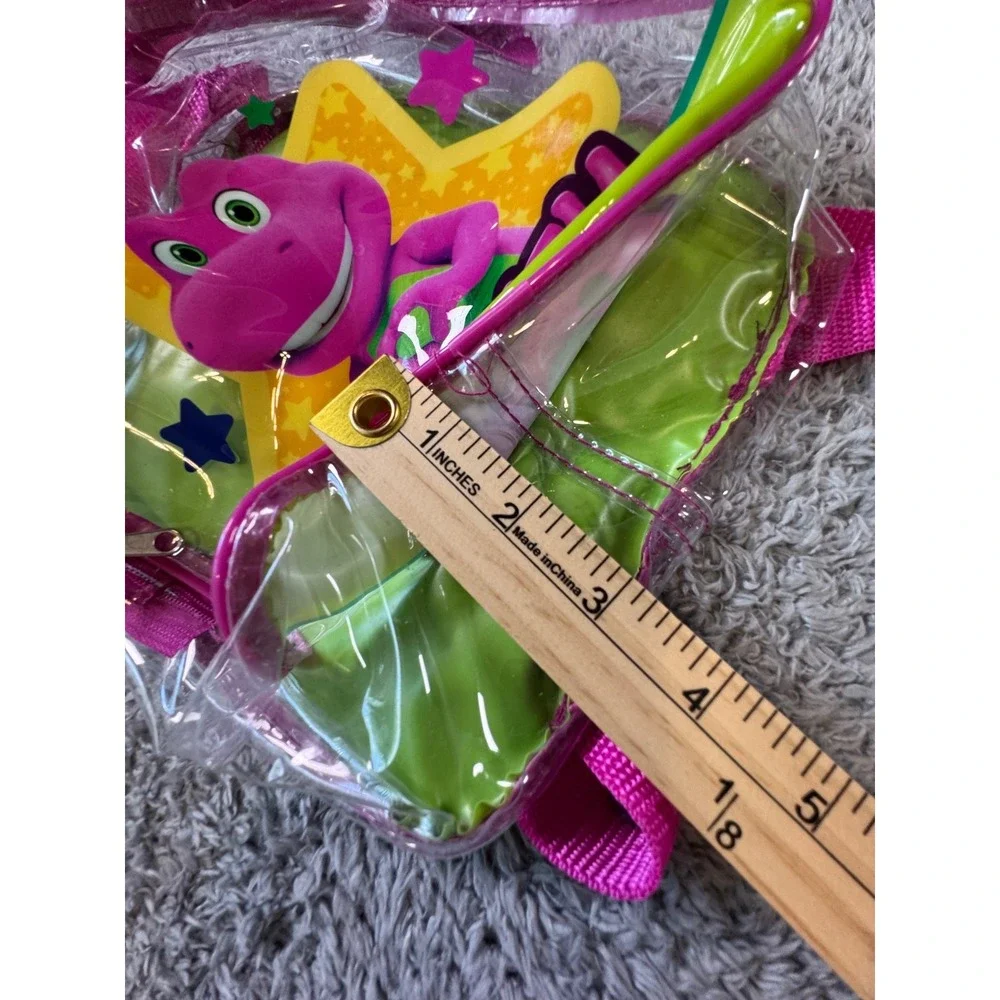 Barney Mini Backpack Clear Vinyl Kids Toddler Pink Green 2024 Lyons Partnership